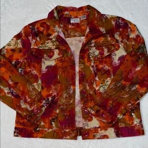 Artistic Red and Orange  Jacket with Flowing Design #A061